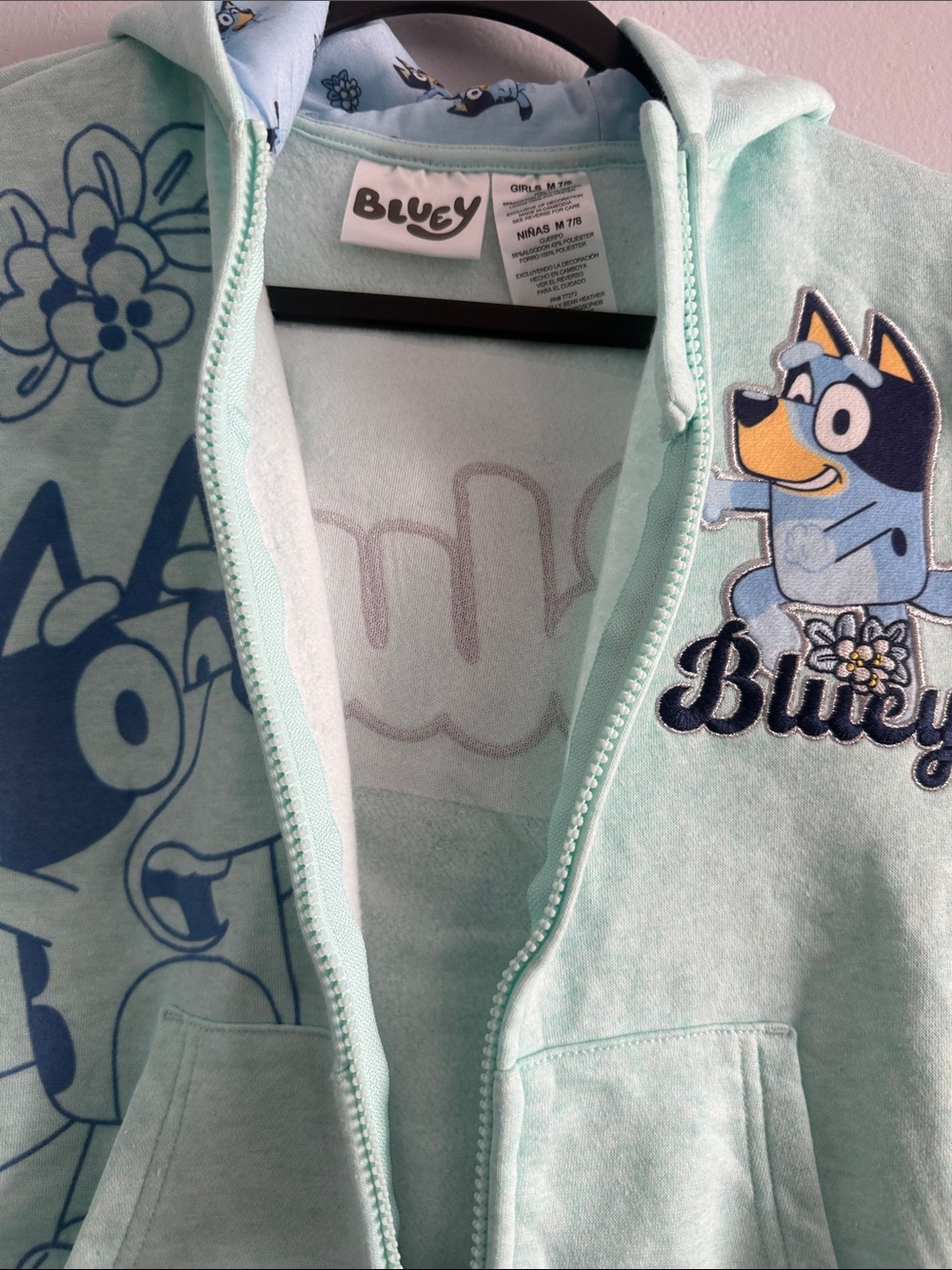 Bluey Mint Green Full-Zip Hoodie for Kids - Picture 3 of 11